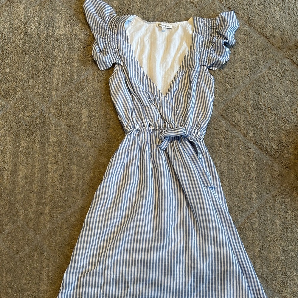 Blue white stripe sundress